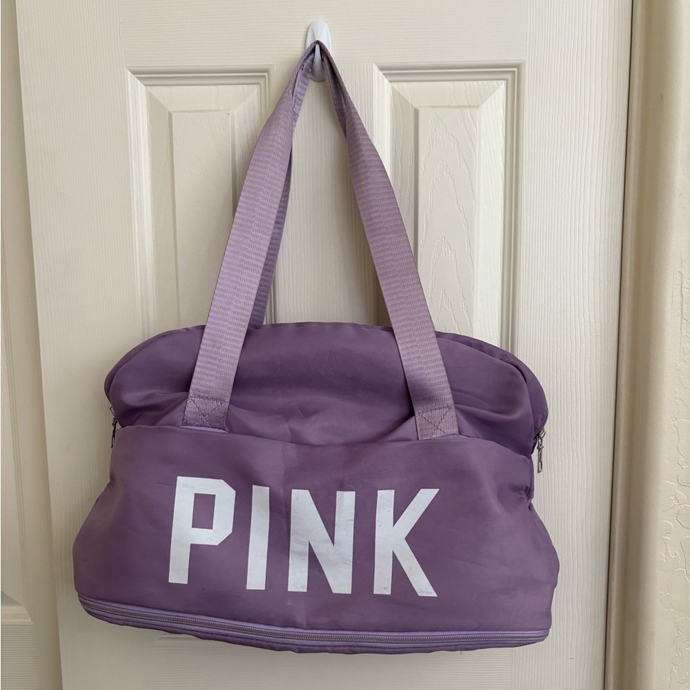 PINK Victoria's Secret Purple expandable travel carryon with trolley sleeve
